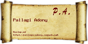 Pallagi Adony névjegykártya